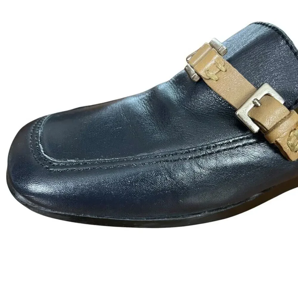 Enzo Angiolini Helene Womens Navy Square Toe Preppy Acedemia Flats Shoes 7